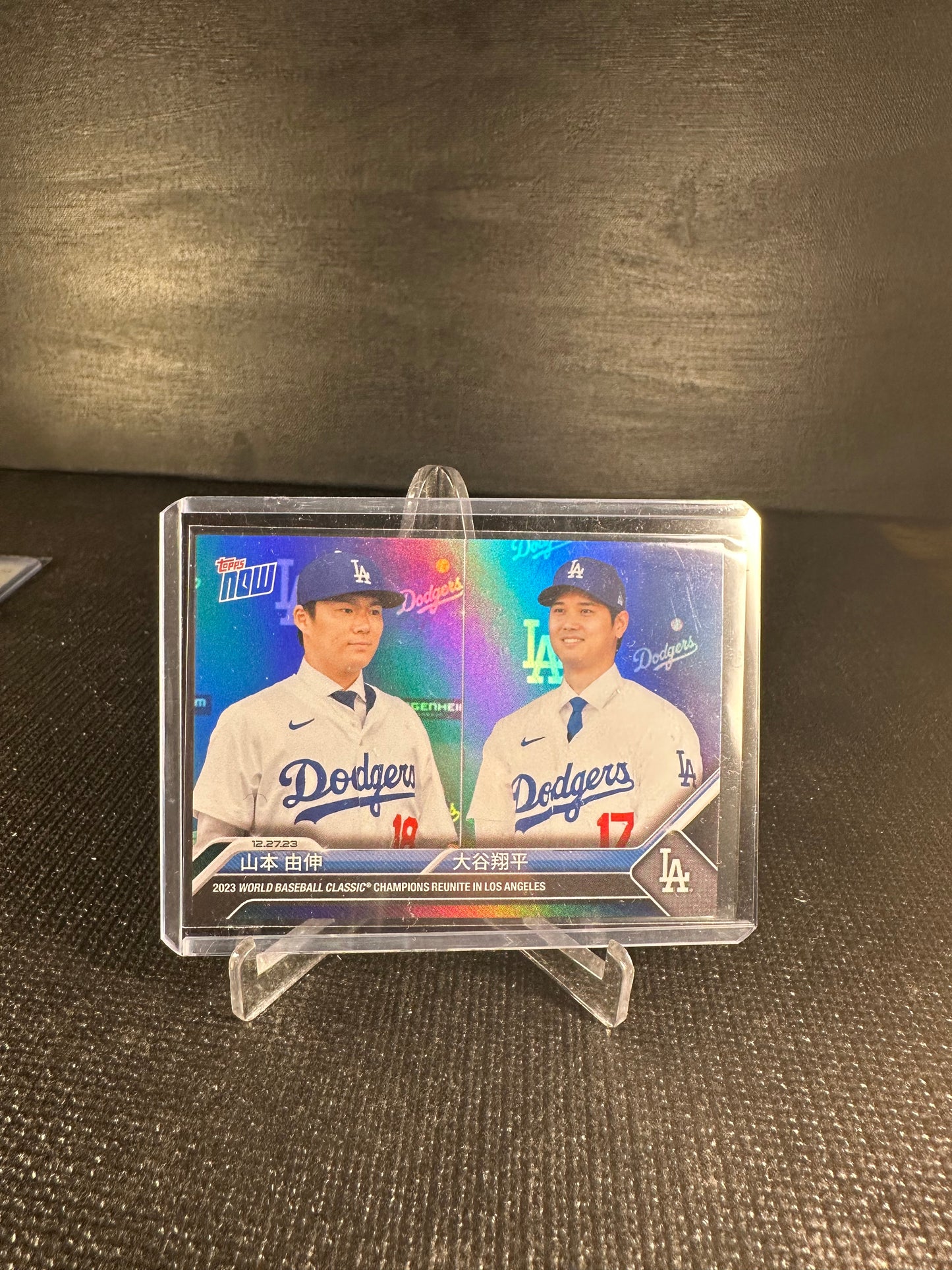 2023 Topps Now OS-26 Shohei Ohtani / Yoshinobu Yamamoto Kanji Japanese Refractor - Shotime Cards