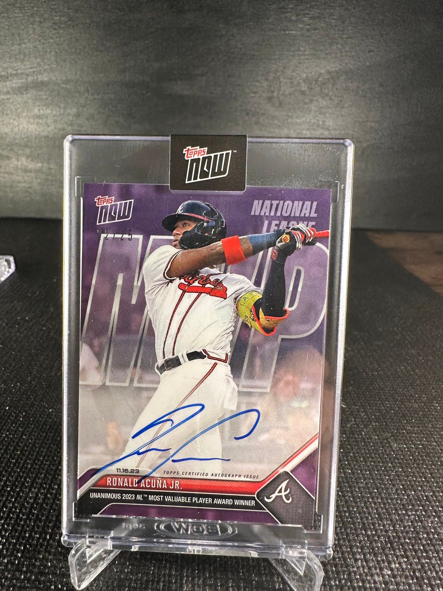 2023 Topps Now OS-17B - Ronald Acuña Jr. Purple 22/25 - Shotime Cards