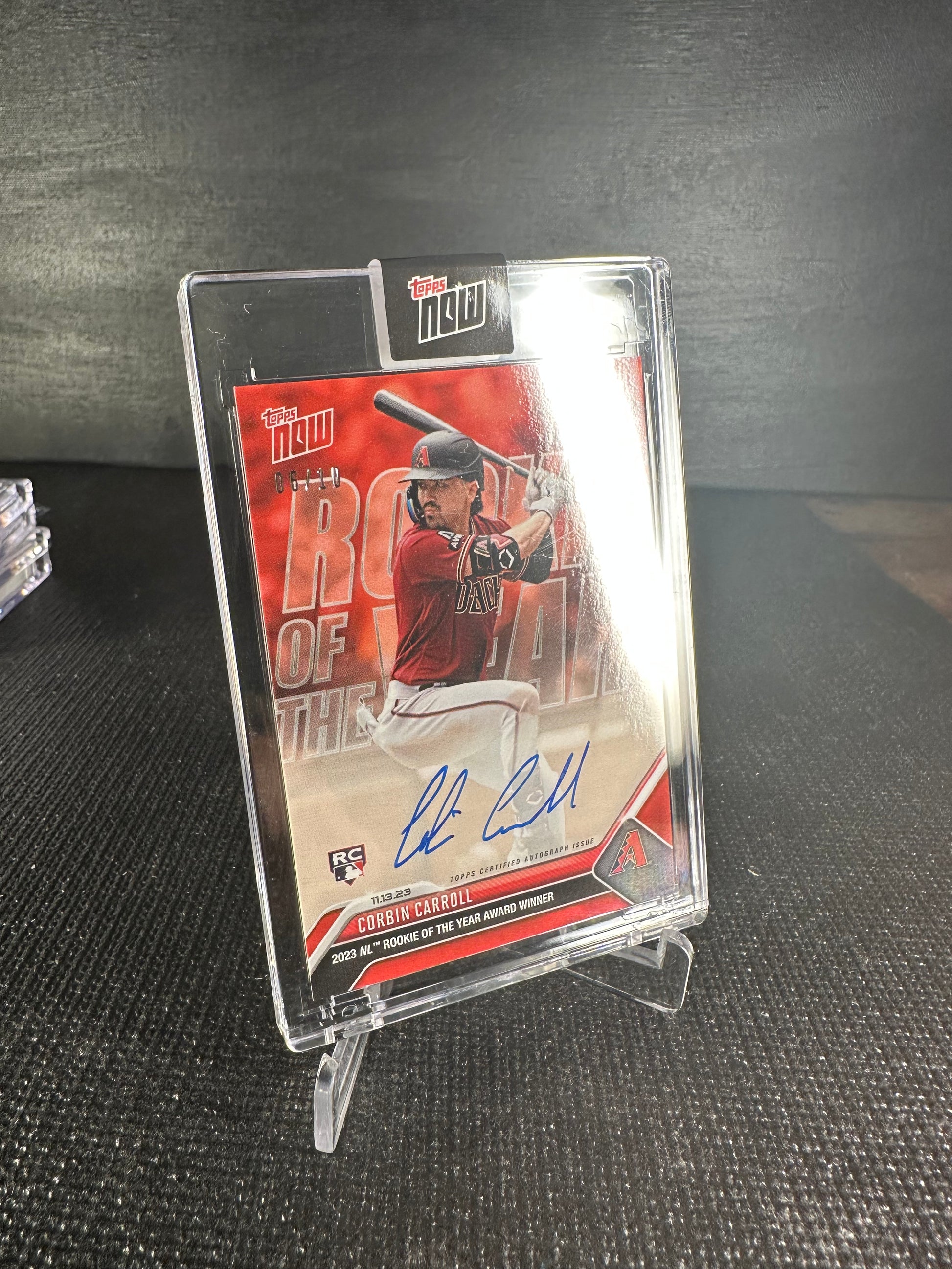 2023 Topps Now OS-11 - Corbin Carroll Rookie Auto Red 6/10 - Shotime Cards