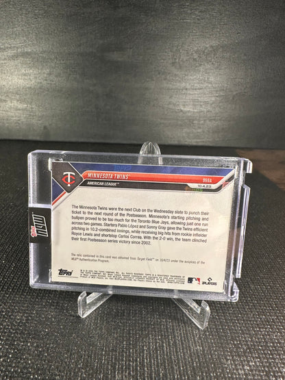 2023 Topps Now 966A Relic - Minnesota Twins 25/99 Wildcard Win - Shotime Cards