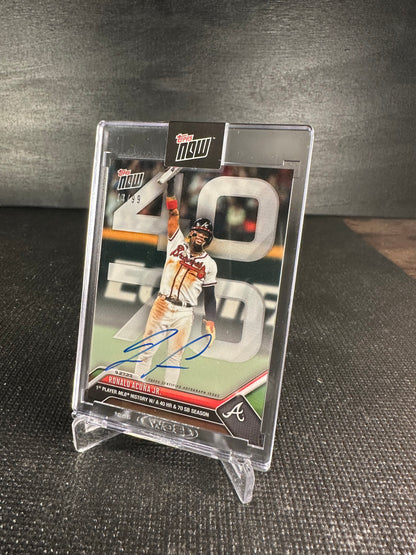 2023 Topps Now 927A Auto - Ronald Acuña Jr. 73/99 Base 40/70 HR SB Season - Shotime Cards