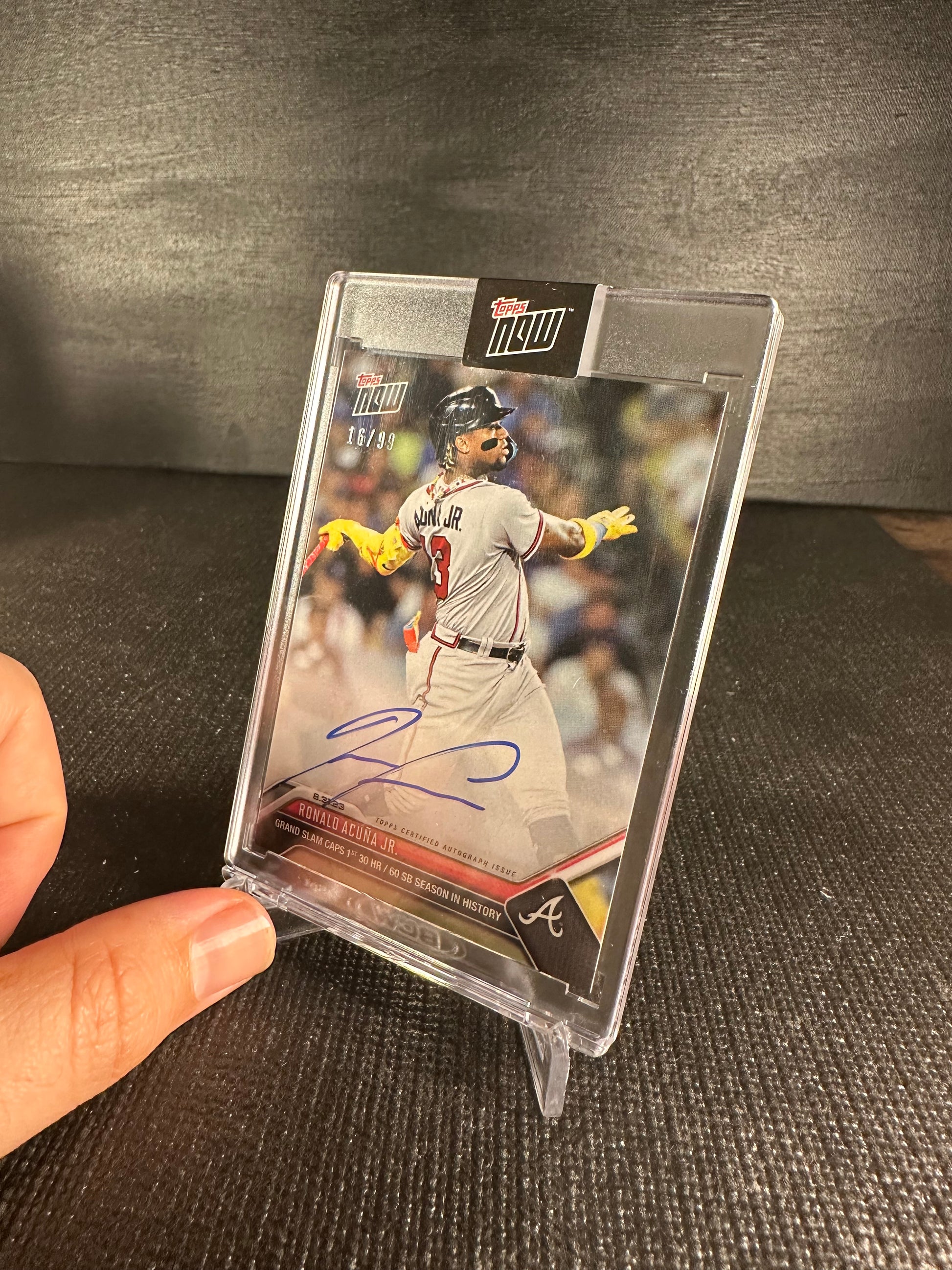 2023 Topps Now 791A Auto - Ronald Acuña Jr. 16/99 Base - Shotime Cards