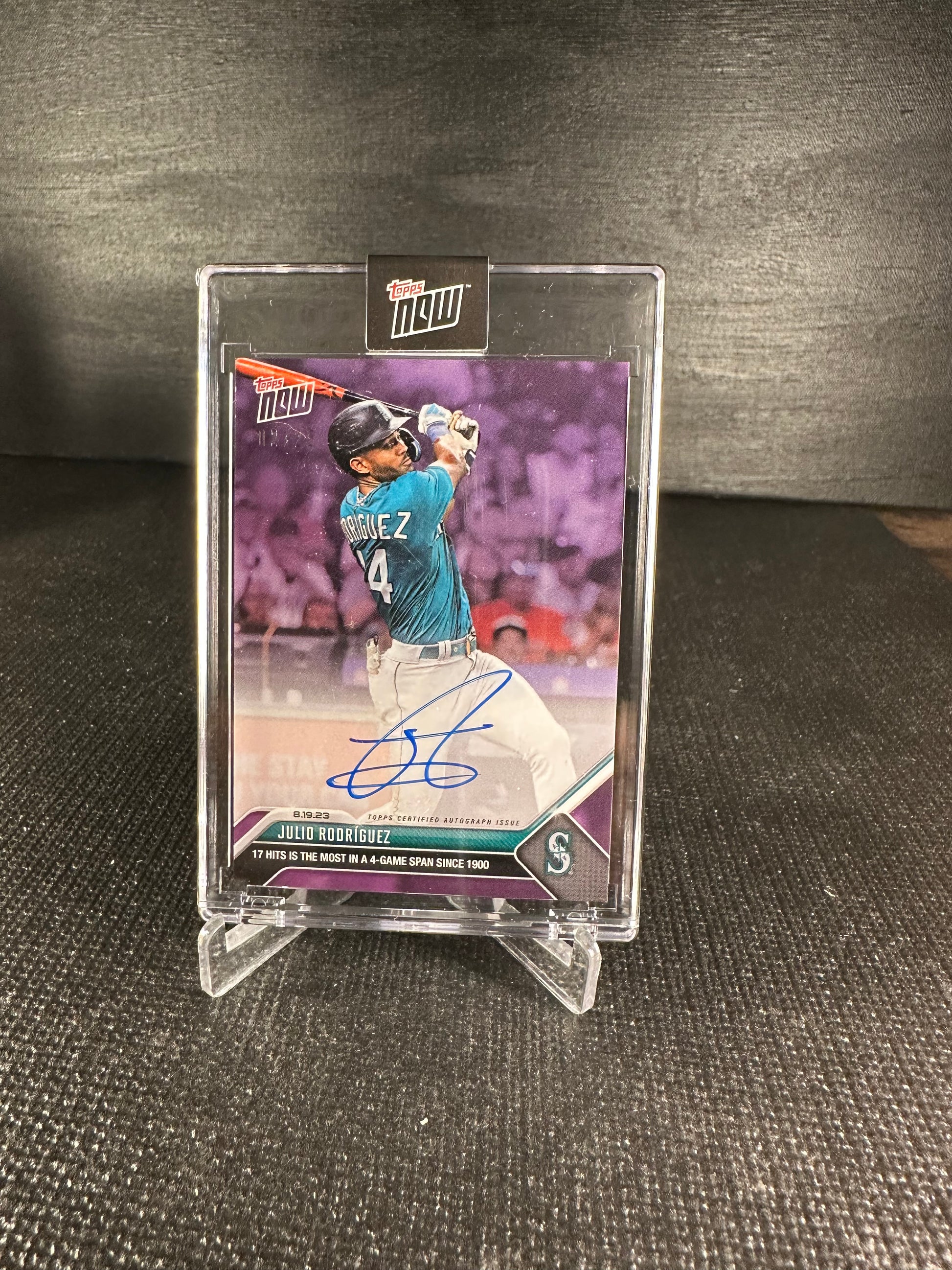 2023 Topps Now 731C Auto - Julio Rodriguez Purple 2/25 - Shotime Cards