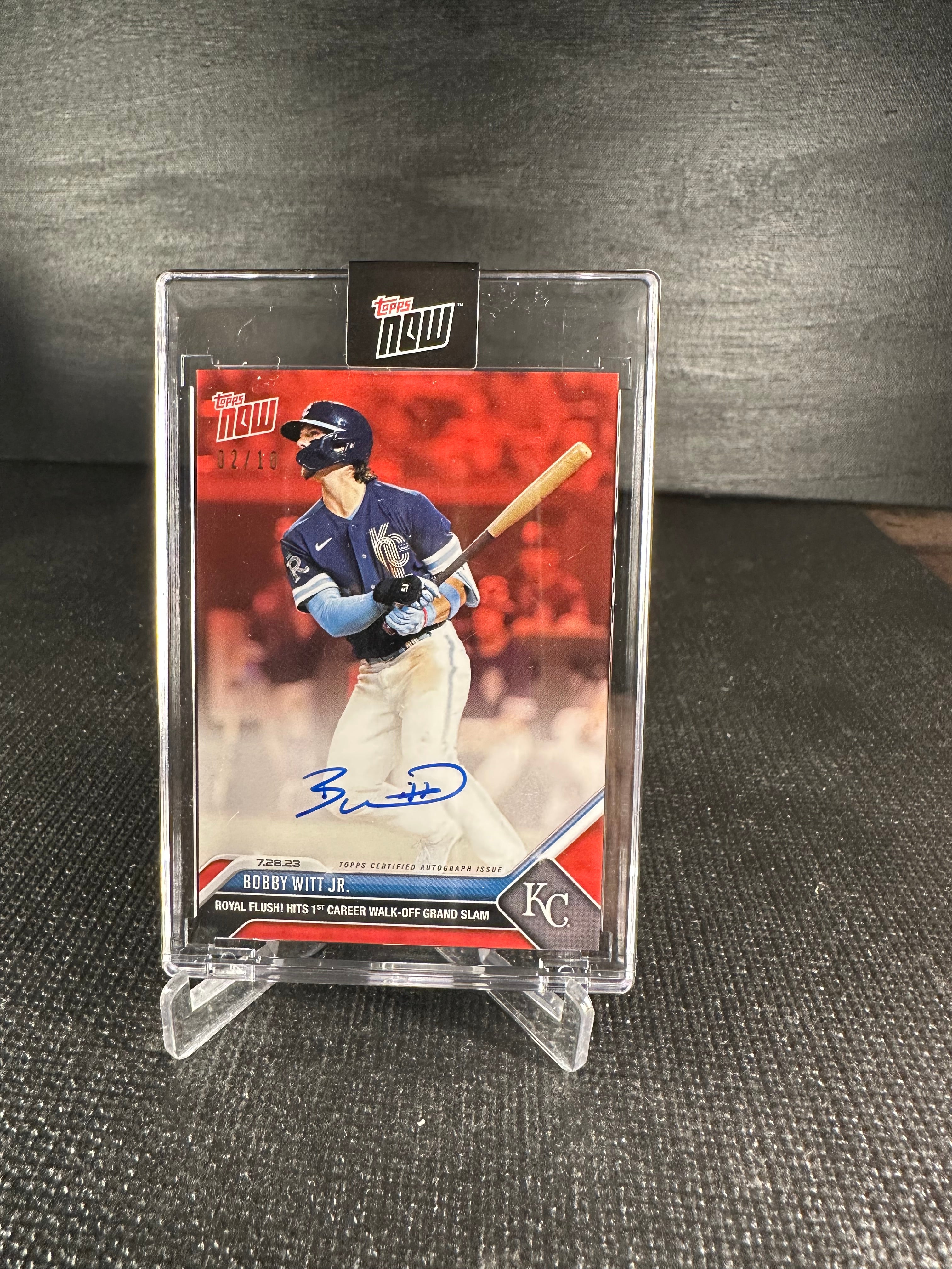 2023 Topps Now 628D - Bobby Witt Jr. Red Auto 2/10 – Shotime Cards