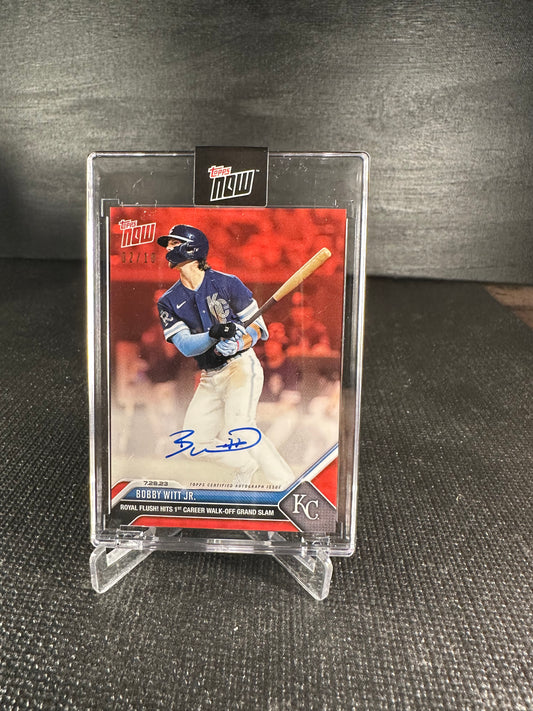 2023 Topps Now 628D - Bobby Witt Jr. Red Auto 2/10 - Shotime Cards