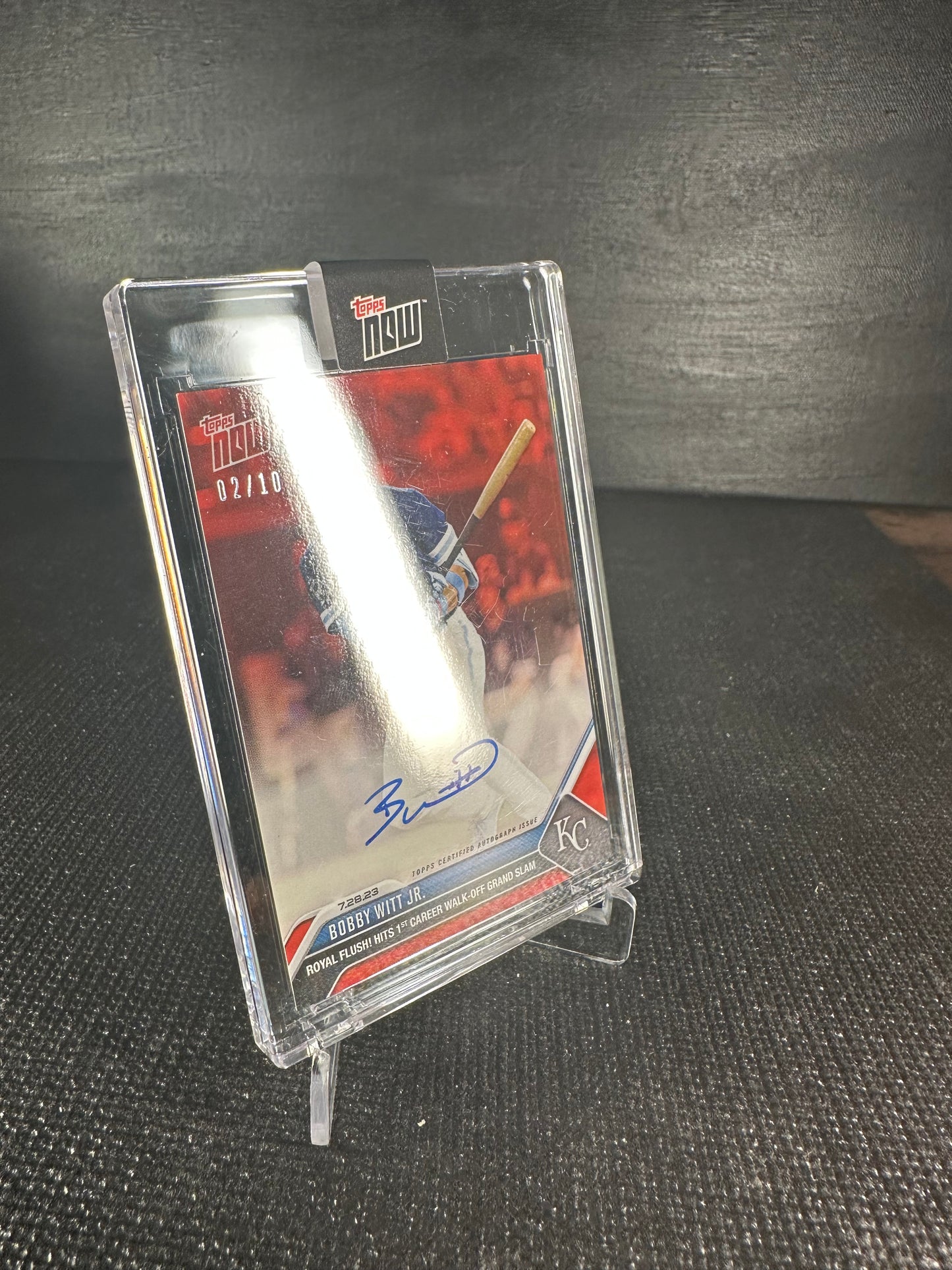 2023 Topps Now 628D - Bobby Witt Jr. Red Auto 2/10 - Shotime Cards