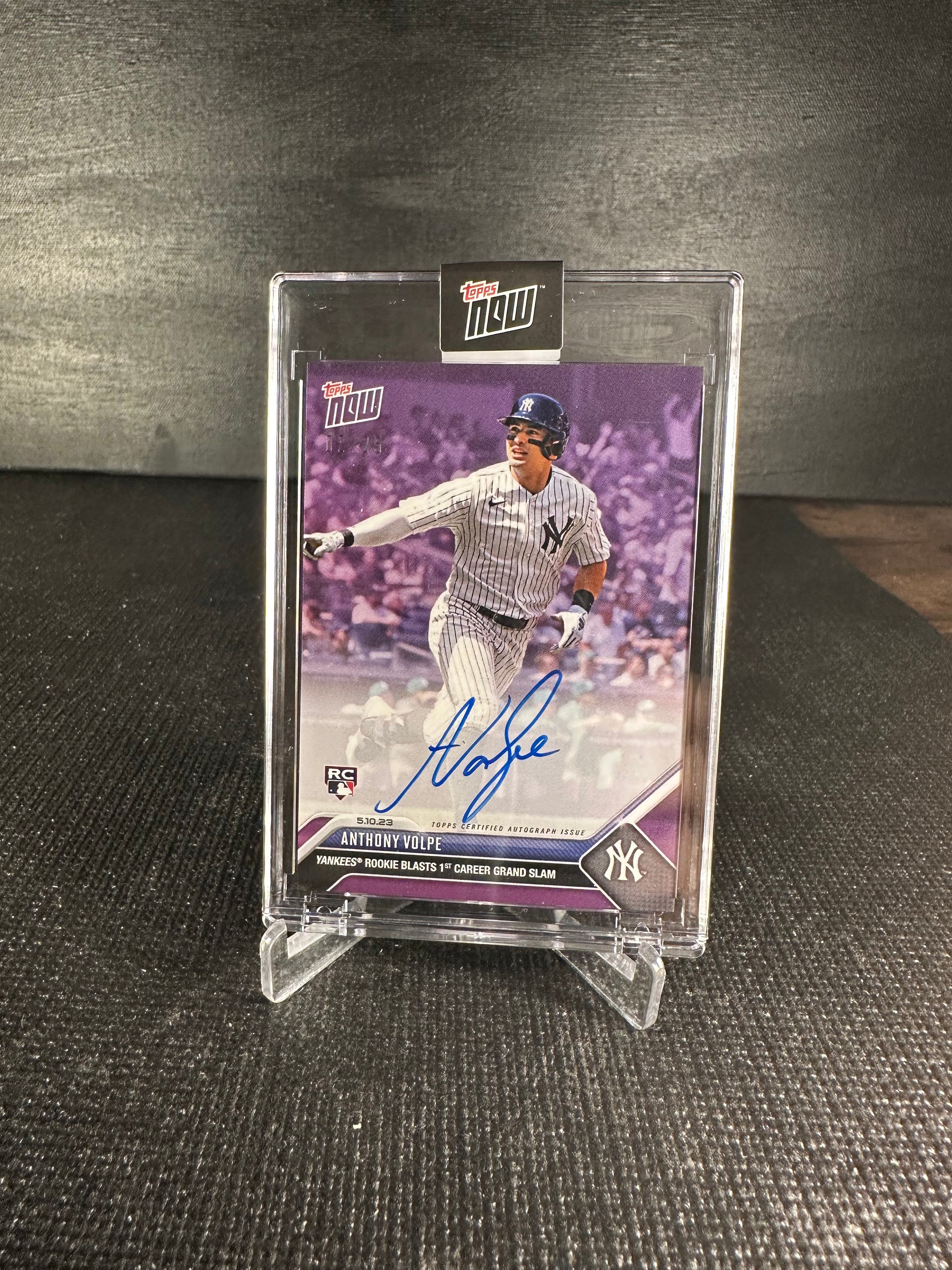 2023 Topps Now 264C Auto - Anthony Volpe RC Purple 2/25 - Shotime Cards