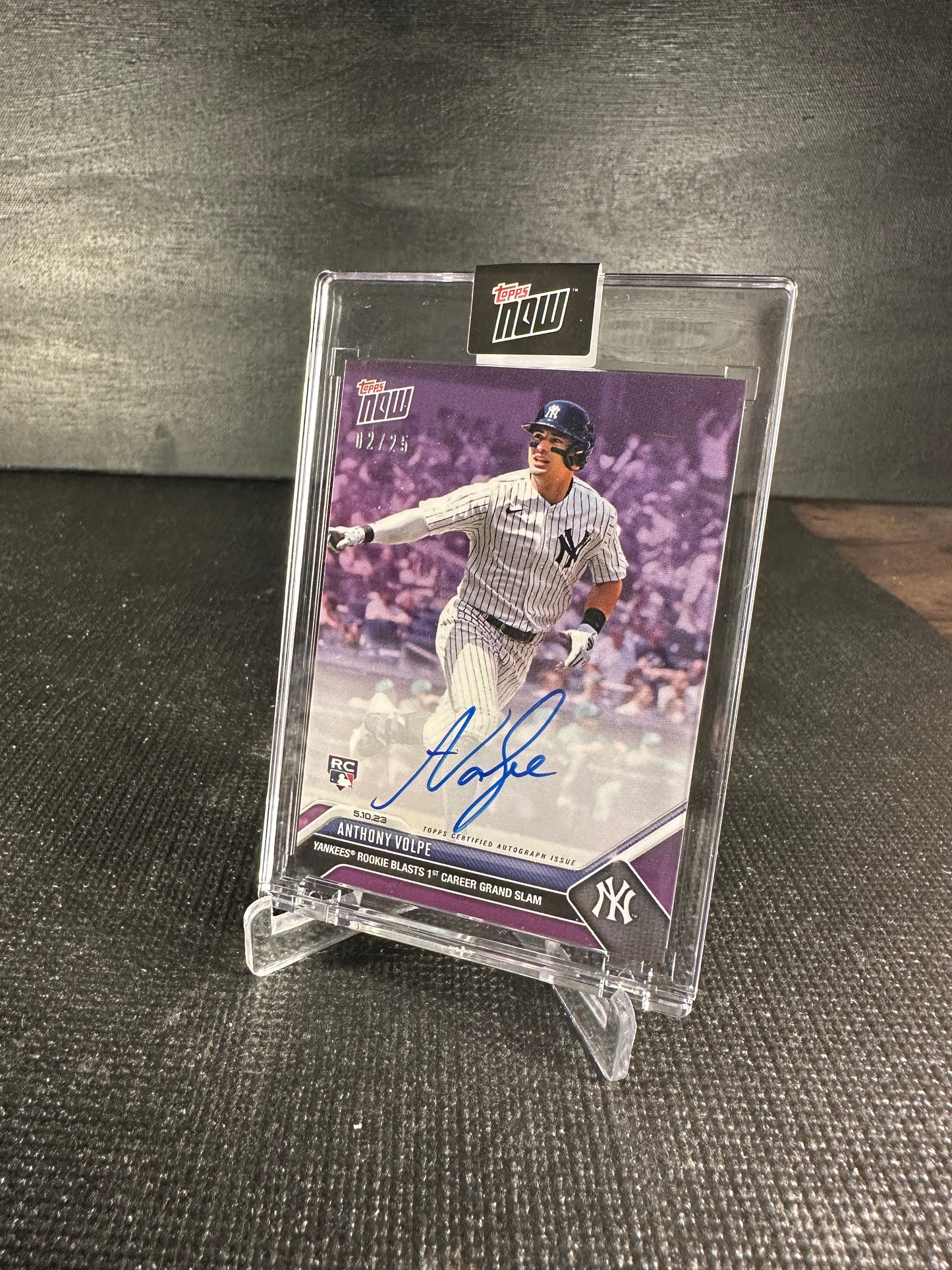 2023 Topps Now 264C Auto - Anthony Volpe RC Purple 2/25 - Shotime Cards