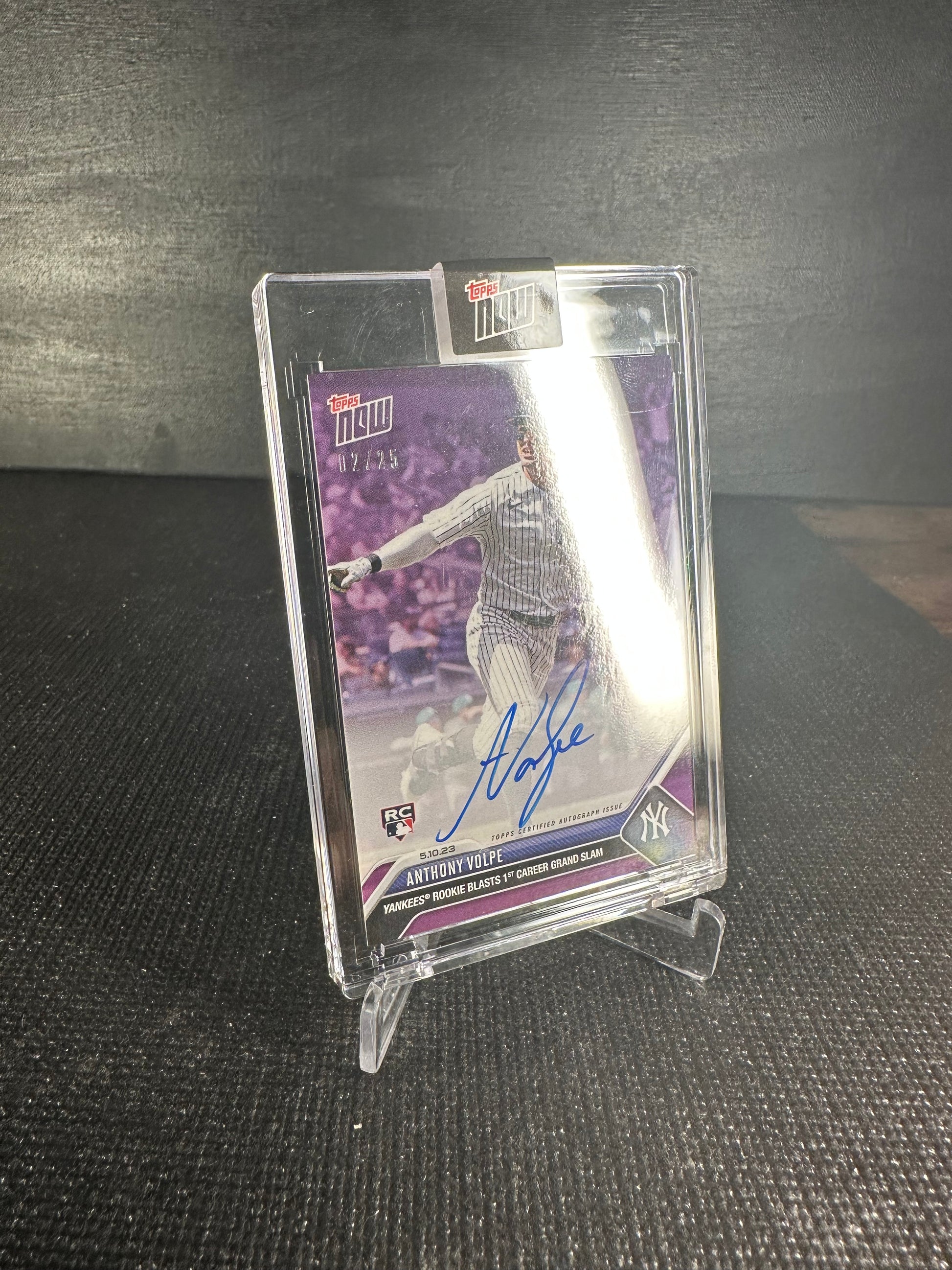 2023 Topps Now 264C Auto - Anthony Volpe RC Purple 2/25 - Shotime Cards