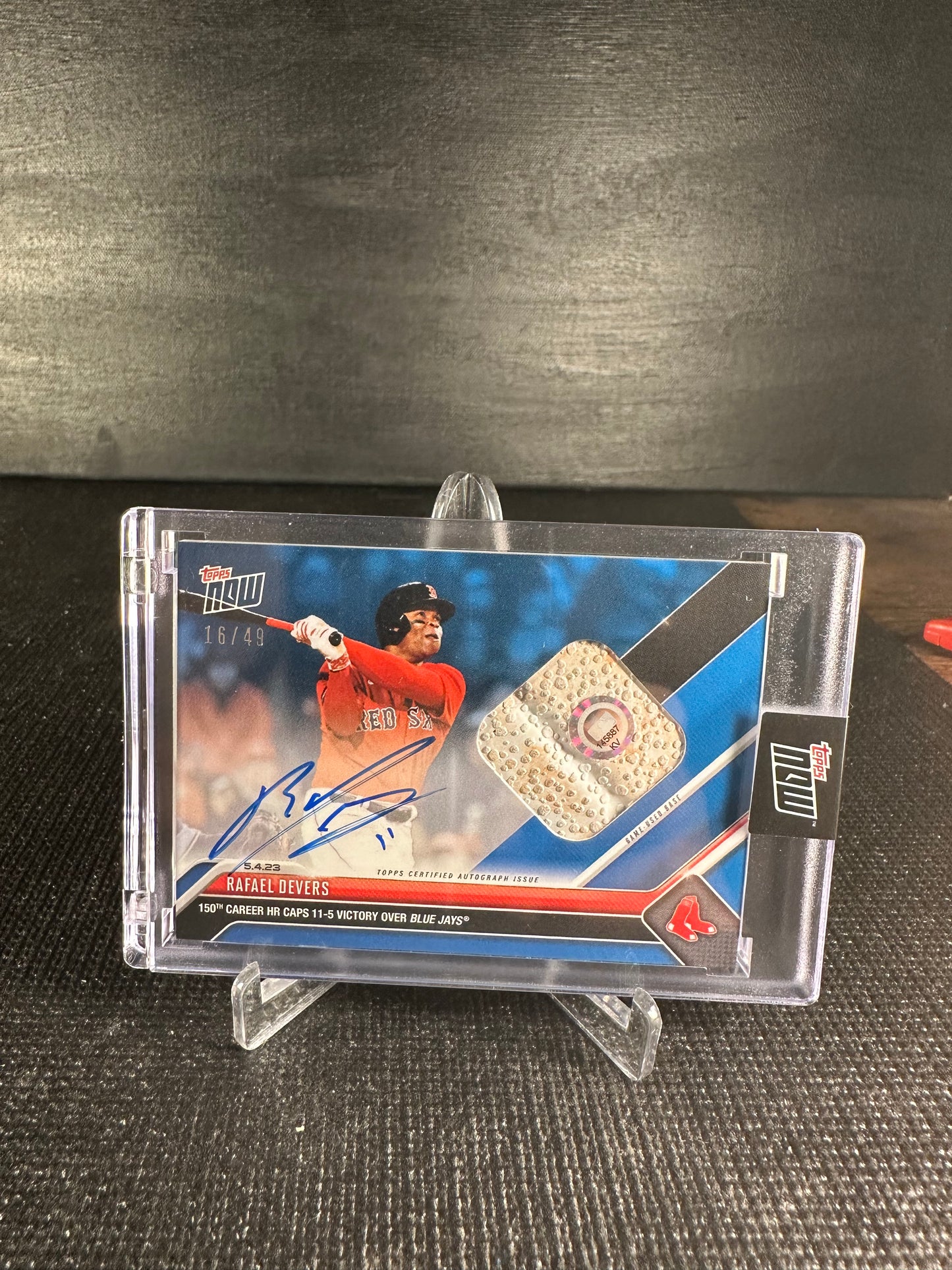 2023 Topps Now 236B Auto Relic - Rafael Devers Blue 16/49 - Shotime Cards