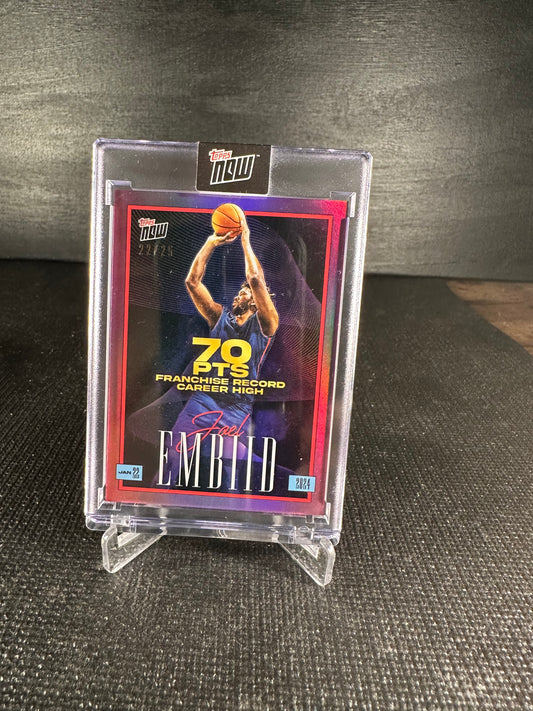 2024 Topps Now Basketball - Joel Embiid 70 Points Purple 22/25 - Shotime Cards