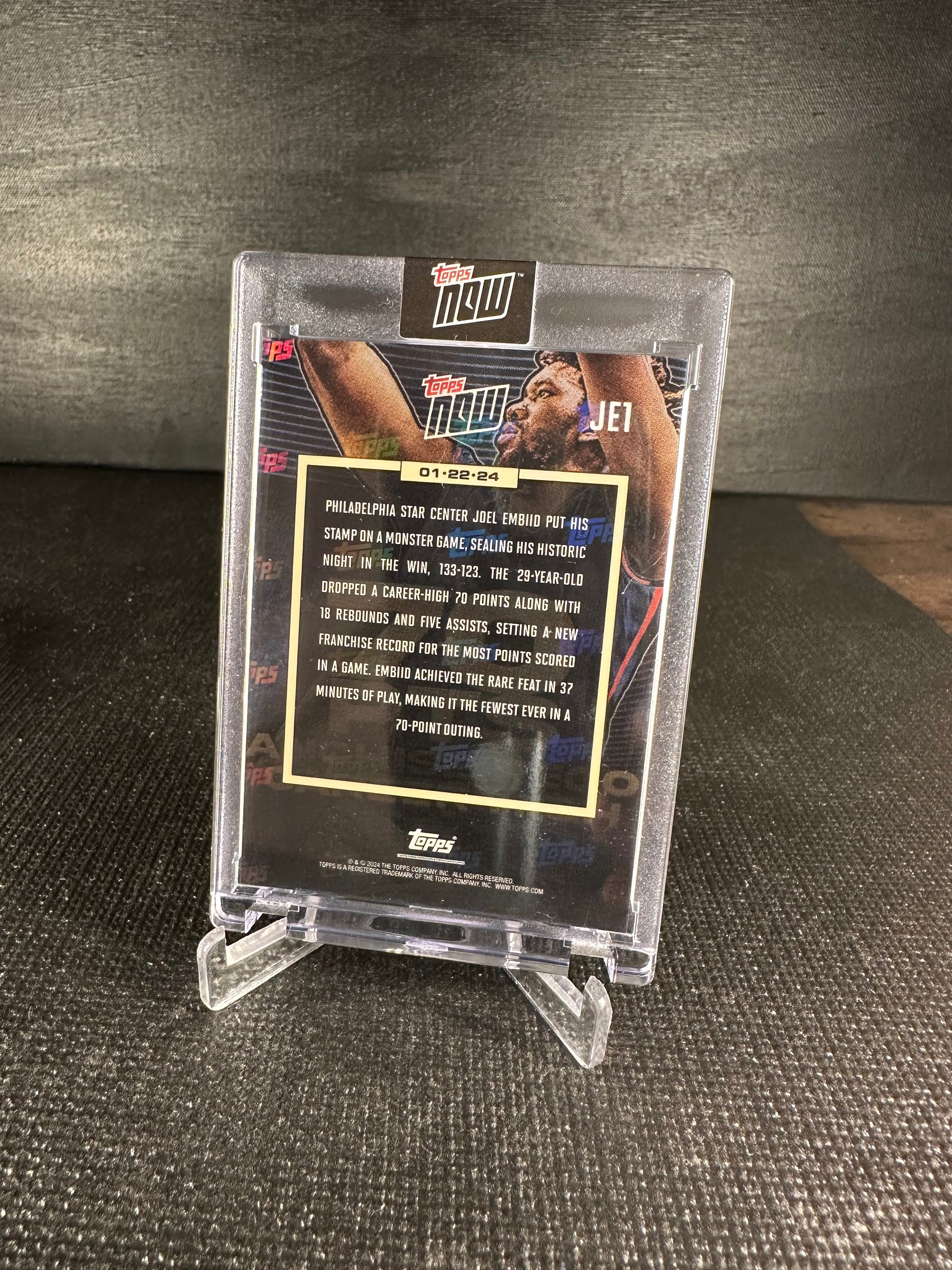 2024 Topps Now Basketball - Joel Embiid 70 Points Purple 22/25 - Shotime Cards