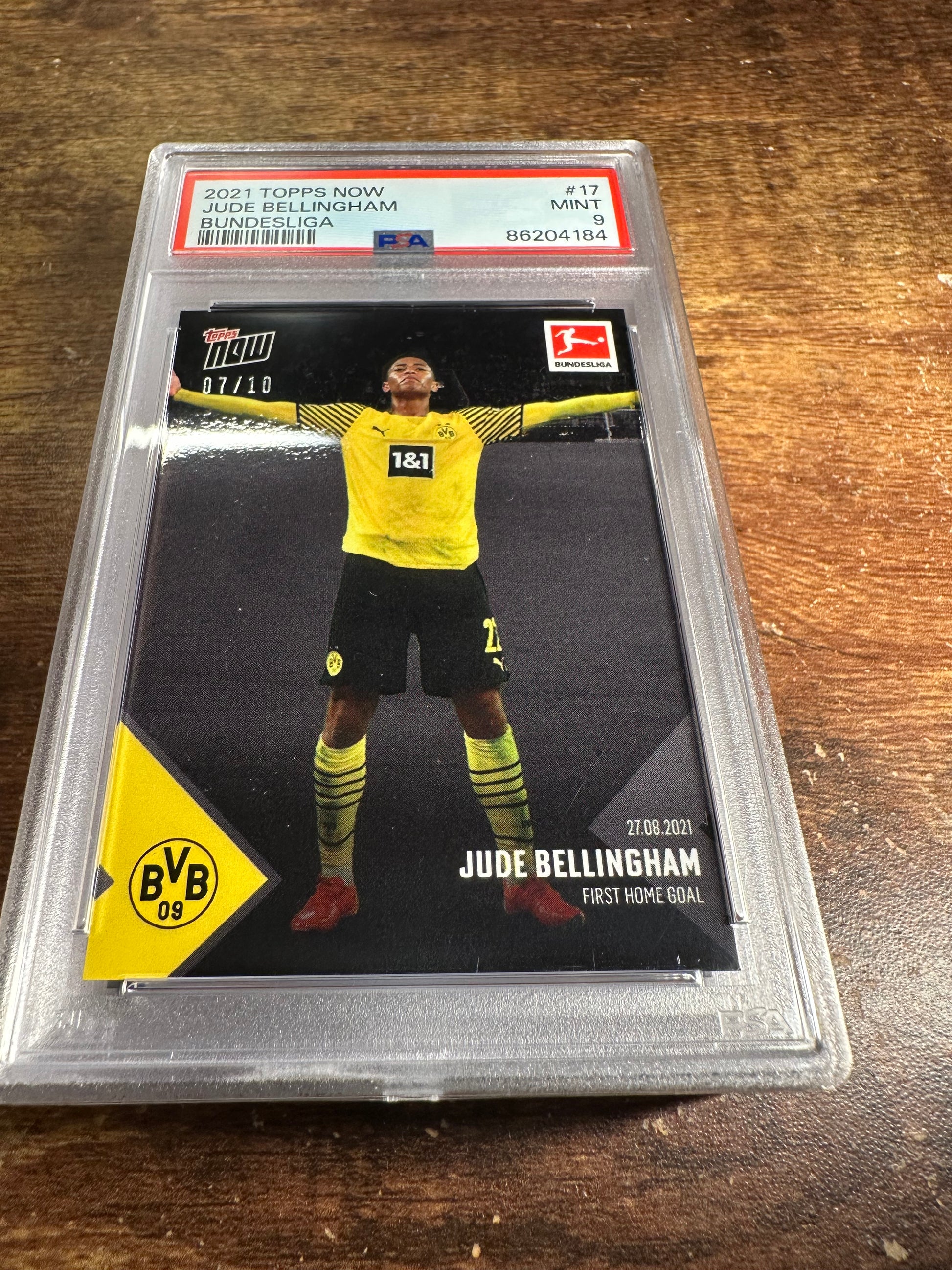 2021 Topps Now Bundesliga 17 - Jude Bellingham Black 7/10 PSA 9 - Shotime Cards