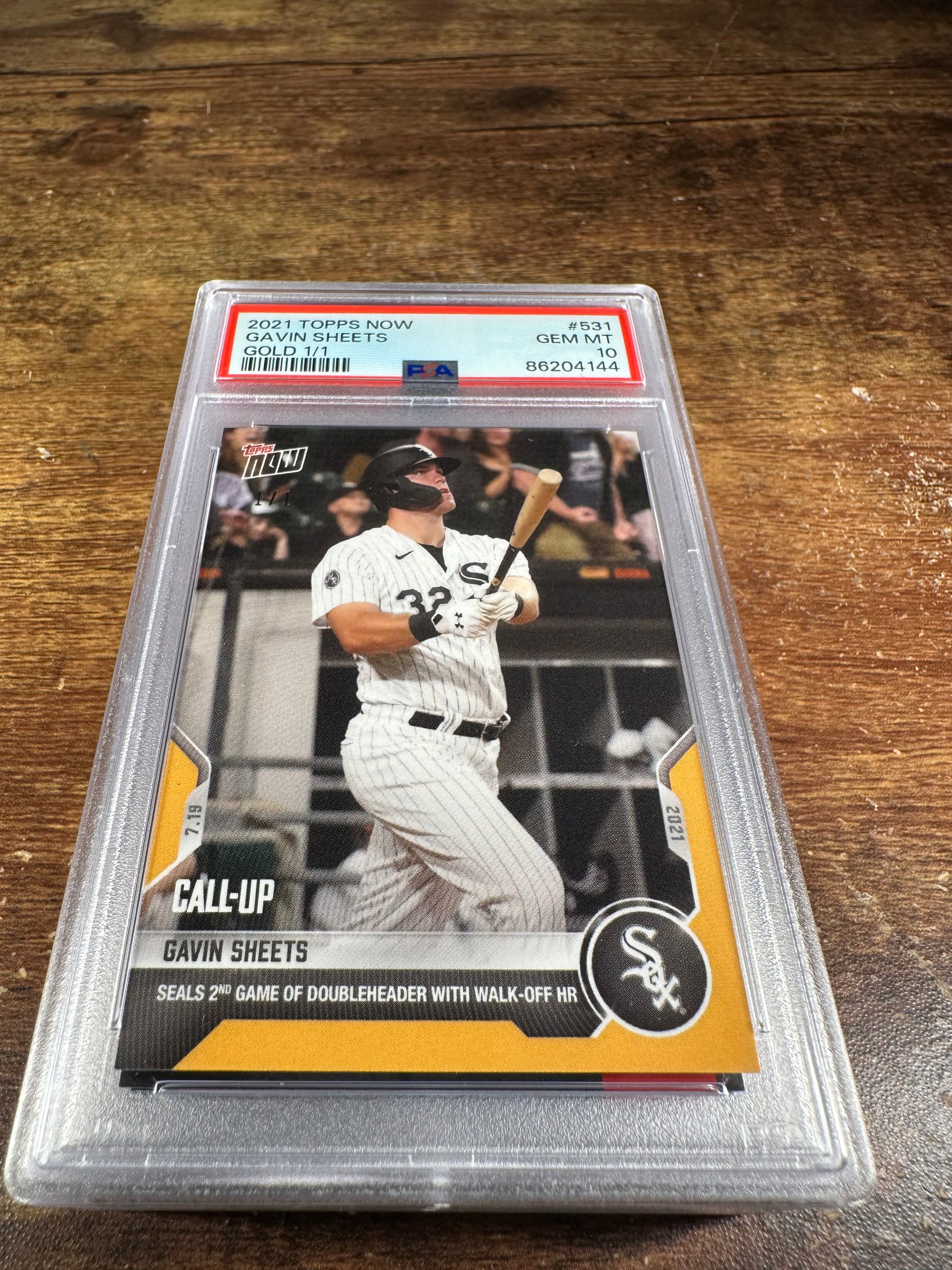 2021 Topps Now 531 - Gavin Sheets Call-Up Gold 1/1 PSA 10 - Shotime Cards