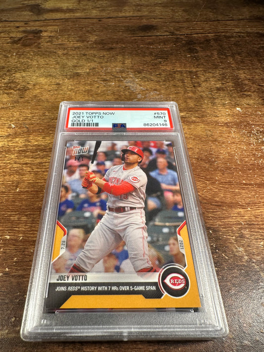 2021 Topps Now 570 - Joey Votto Gold 1/1 PSA 9 - Shotime Cards