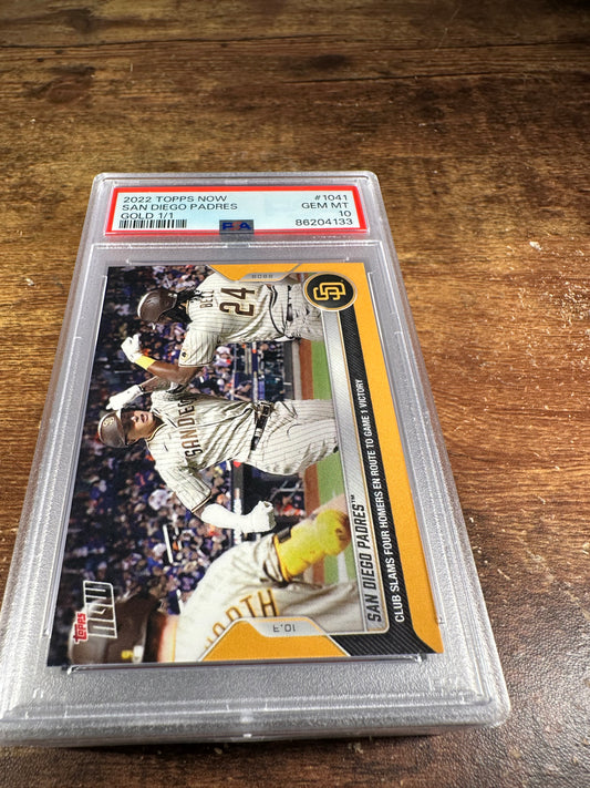 2023 Topps Now 1041 - San Diego Padres Gold 1/1 PSA 10 - Shotime Cards