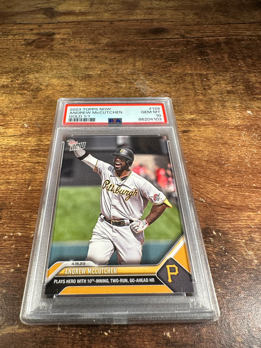 2023 Topps Now 129 - Andrew McCutchen Gold 1/1 PSA 10 - Shotime Cards