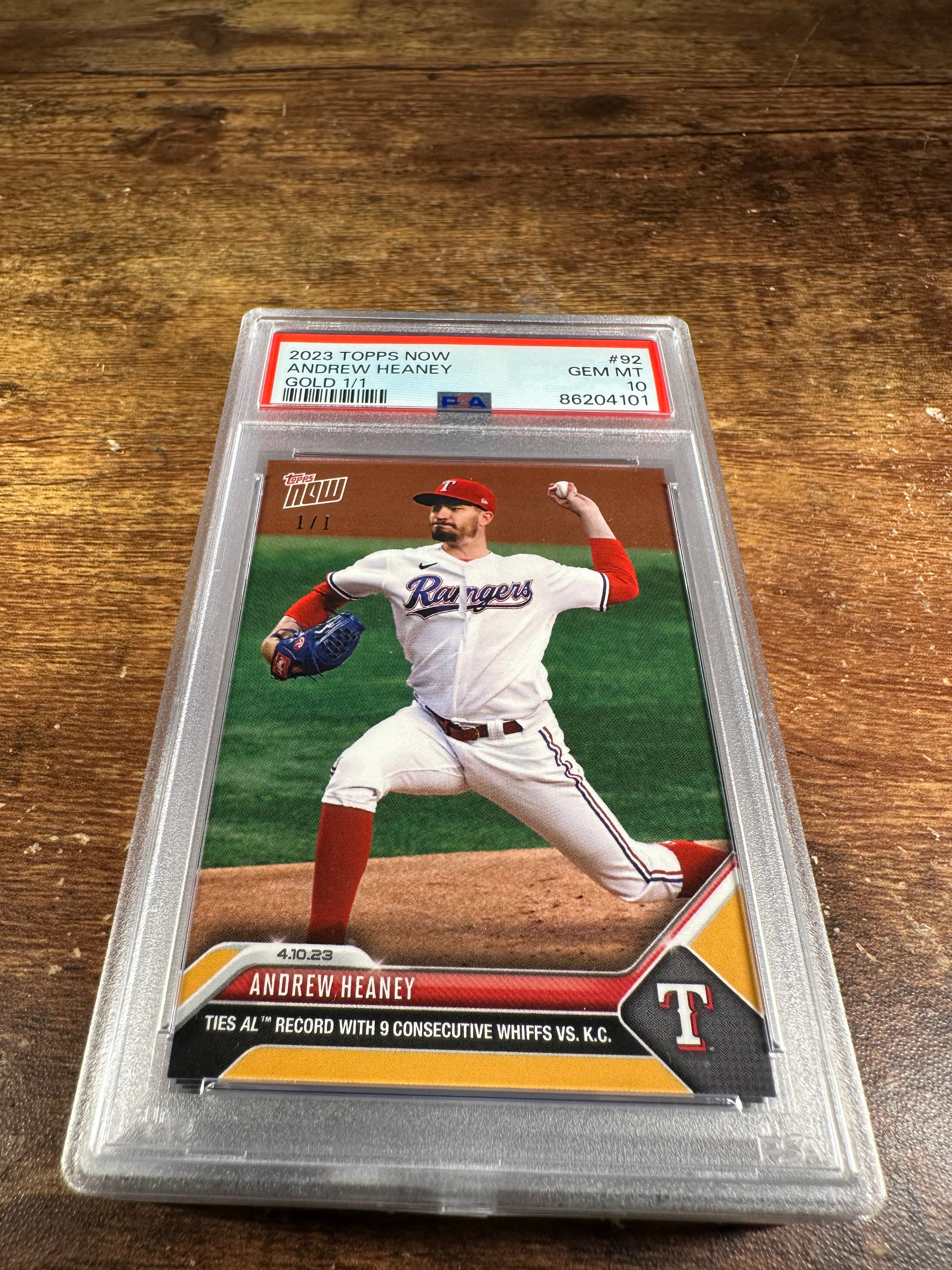 2023 Topps Now 92 - Andrew Heaney Gold 1/1 PSA 10 - Shotime Cards