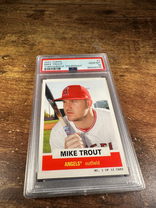 2021 Topps Throwback Thursday 1 - Mike Trout PSA 10 - Shotime Cards