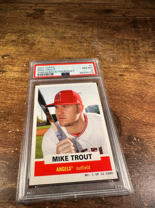 2021 Topps Throwback Thursday 1 - Mike Trout PSA 8 - Shotime Cards