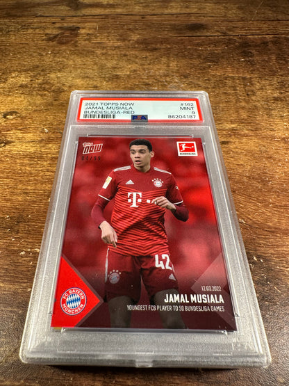 2021 Topps Now Bundesliga 162 - Jamal Musiala Red Parallel 4/99 PSA 9 - Shotime Cards