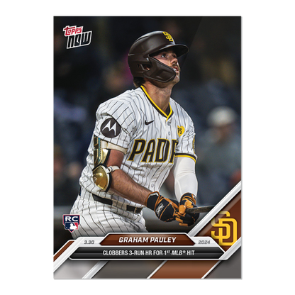 2024 MLB TOPPS NOW Card 0020 20 - Graham Pauley RC - Shotime Cards