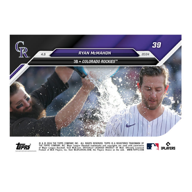 2024 TOPPS NOW Card 0039 39 - Ryan McMahon - Shotime Cards