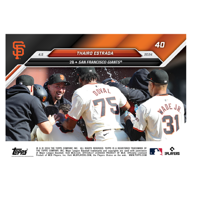 2024 TOPPS NOW Card 0040 40 - Thairo Estrada - Shotime Cards