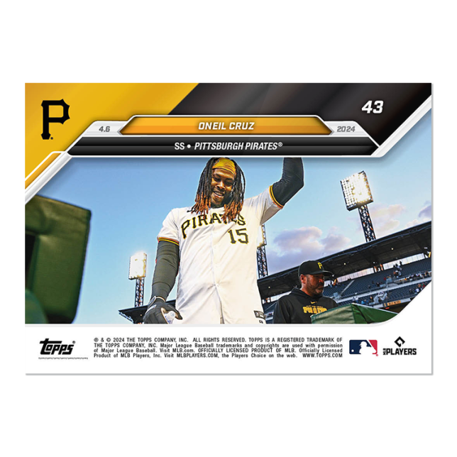 2024 TOPPS NOW Card 0043 43 - Oneil Cruz - Shotime Cards