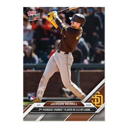 2024 TOPPS NOW Card 0045 45 - Jackson Merrill - Shotime Cards