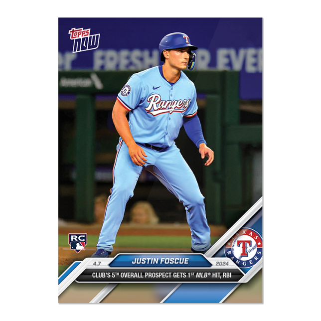 2024 TOPPS NOW Card 0047 47 - Justin Foscue - Shotime Cards