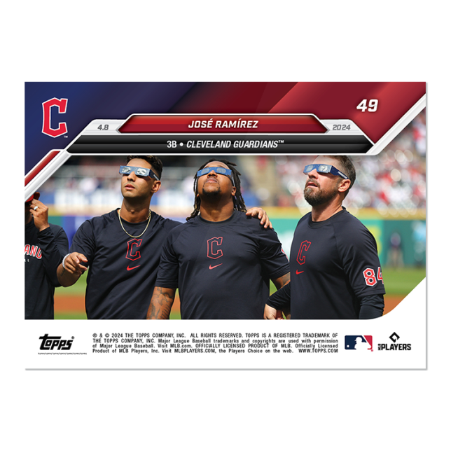 2024 TOPPS NOW Card 0049 49 - Jose Ramirez - Shotime Cards