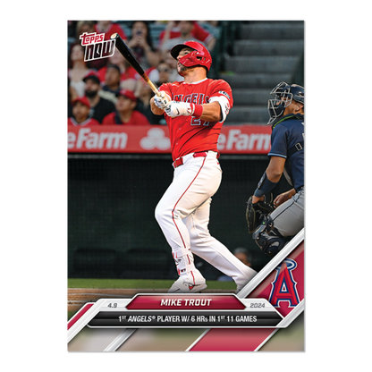 2024 TOPPS NOW Card 0055 55 - Mike Trout - Shotime Cards