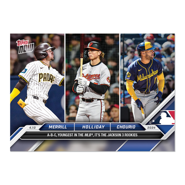 2024 TOPPS NOW Card 0062 62 - Jackson Holliday / Merrill / Chourio - Shotime Cards