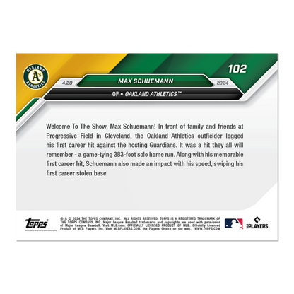 2024 MLB TOPPS NOW Card 0102 102 - Max Schuemann