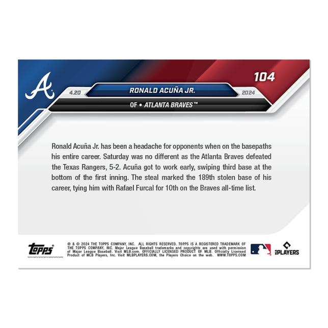 2024 MLB TOPPS NOW Card 0103 103 - Ronald Acuna Jr.