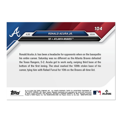 2024 MLB TOPPS NOW Card 0103 103 - Ronald Acuna Jr.