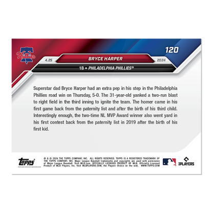 2024 MLB TOPPS NOW Card 0120 120 - Bryce Harper