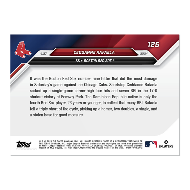 2024 MLB TOPPS NOW Card 0125 125 - Ceddanne Rafaela