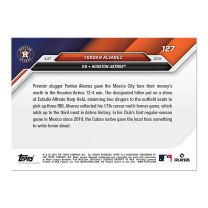 2024 MLB TOPPS NOW Card 0127 127 - Yordan Alvarez